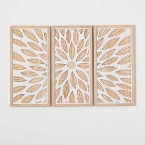 Sullivans 30.75" 3-Panel Wood Floral Wall Decor - 1 of 3