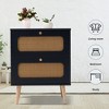 Lycvki Nightstand with 2 Hand Made Rattan Decorated Drawers - 3 of 4