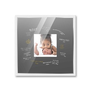 PosterPalooza | Autograph White Wood Frame with Squre Black Mat, Silver Marker Pens - 3 Sizes for Events - 1 of 4