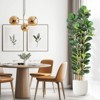 Whizmax Artificial Fiddle Leaf Fig Tree - Tall Faux Plant in White Planter, Realistic Greenery for Home & Office Decor, Fake Indoor Tree - 3 of 4