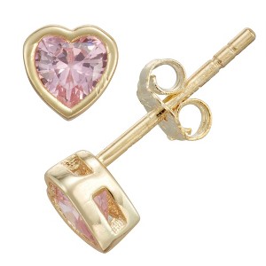 Junior Jewels 14K Gold Over Sterling Silver Cubic Zirconia Stud Earrings - 1 of 2