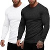 COOFANDY Men's 2 Pack Muscle T-Shirt Stretch Long Sleeve Gym Workout Bodybuilding Training Tee Shirts Casual Hipster Tops - 4 of 4