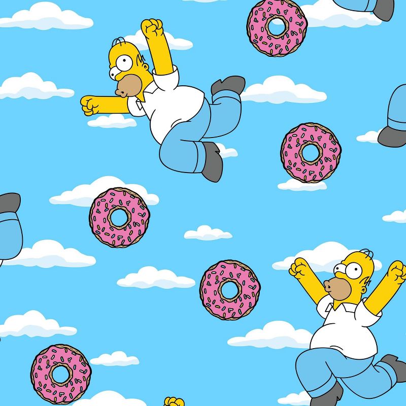 Men&#39;s The Simpsons Homer Donuts Cloud Knit Lounge Pajama Pants - Light Blue, 2 of 3