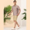 Lars Amadeus Men's Short Sleeve Button Down Summer Beach Vertical Striped Shirts - 4 of 4
