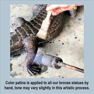 Large Bronze Snail Garden Statue with Emerald Patina