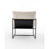 CIPACHO 2 Chairs in 1 Box, Upholstered hanging armchair with arm pocket metal frame, crushed foam cushions and skin-friendly braid  Beige color - 3 of 4