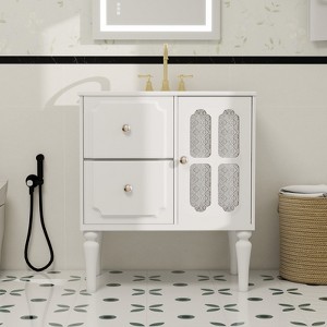 Aortzio 30" Single Bathroom Vanity With Ceramic Top - 1 of 4