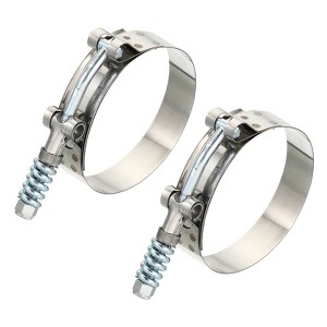 Unique Bargains 304 Stainless Steel T-Bolt Connecting Hose Clamps 2 Pcs - 1 of 4