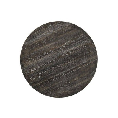 Empire Column Farmhouse Round Dining Table in Weathered Gray
