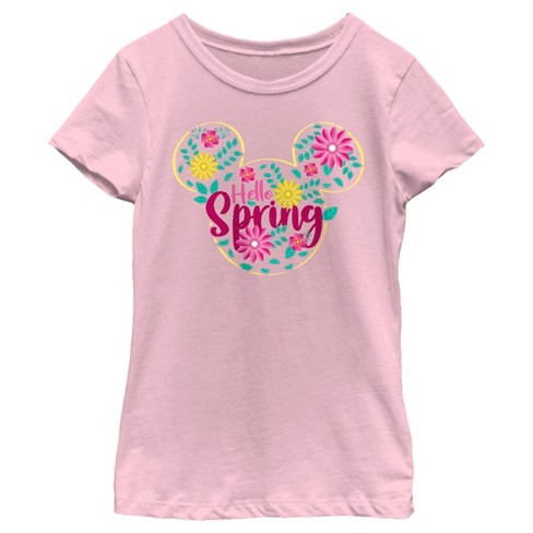 Girl's Mickey & Friends Hello Spring Logo T-Shirt - image 1 of 4