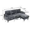 NicBex Chenille L-Shaped Sectional Sofa with Side Pocket,2 Cup Holders and Storage Ottoman for Living Room,Apartment - 3 of 4