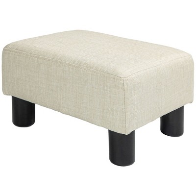 NicBex Linen-Like Storage Ottoman Cube Tufted Footrest with Plastic Legs for Bedroom and Living Room, Beige