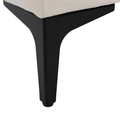 Elise Transitional Cream PU Leather and Black Wood 48" Bench