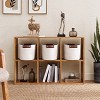 Ornavo Home 3 Pack Cotton Rope Shelf Storage Basket with Faux Leather Handles - 4 of 4