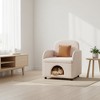FurnitureR Modern Cream Shearling Accent Chair with Hidden Cat Bed, Soft Upholstered Pet Lounge Chair with Warm Brown Cushion - 2 of 4