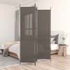 vidaXL Modern Style 3-Panel Room Divider - Anthracite, Durable and Breathable 100% Polyester Fabric, Iron Material, Foldable Design, 59.1"x78.7" - 2 of 4