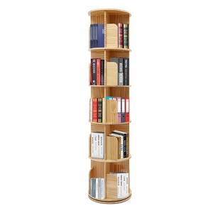 YIYIBYUS Rotating Bookcase 5 Tier Floor Standing Book Storage Rack - 1 of 4