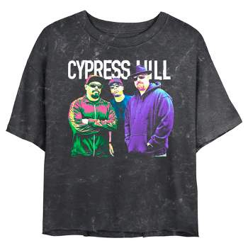 Junior's Women Cypress Hill Neon Band Portrait Logo T-Shirt