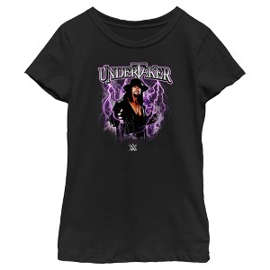 Girl's WWE Undertaker Purple Lightning Logo T-Shirt - 1 of 4