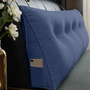 acxily Triangle Reading Cushion with a button-180*50*20cm, Wedge Headboard Pillows - 1 of 4