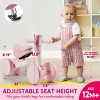Joyfy Pink Baby Balance Bike with LED Light and Music for Boys Girls Aged 1 2 3, 4 Wheels Baby First Bike Adjustable Baby Walker Bike Gift for Kids - 3 of 4