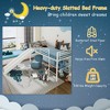 Tangkula Twin Metal Loft Bed with Slide Guardrails Built-in Ladder Low Bed Frame - 4 of 4