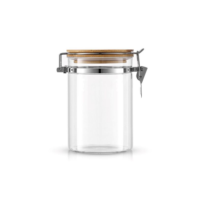 JoyJolt Kitchen Storage Jars with Airtight Bamboo Clamp Lids - 27 oz - Set of 2, 6 of 8