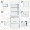 Modern 83.7" Tall Kitchen Pantry Cabinet with Faux Marble Top, Freestanding Hutch Cupboard with 5 Drawers and Adjustable Shelf, Set of 2 - 2 of 4