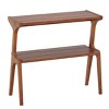 Syemin End Tables Modern Solid Wood End Table, Narrow Farmhouse Side Table with Shelf, Stylish Nightstand, Couch Side Table, Red, 27.56"*11.81"*26.38" - 2 of 4