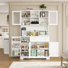 Jojoka Kitchen Pantry Storage Cabinet,Modern Buffet Cabinet with Hutch,Food Pantry with Doors and Shelves for Living Room,White - 2 of 4