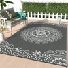 Double Sided Plaid Outdoor Carpe,Modern Border Plastic Straw Rug, Waterproof, Easy to Carry, Large Size - 2 of 4