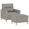 vidaXL Modern Fabric Armchair with Footstool - Light Gray - Comfy Seating for Living Room, Lounge - Easy Assembly Required - 2 of 4