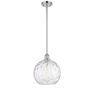 Athens Water Glass - 1 Light Mini Pendant In Industrial Style-13 Inches Tall and 10 Inches Wide