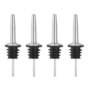 Unique Bargains Stainless Steel Leakproof Odorless Liquor Pourers with Tapered Spout 4 Pcs - 1 of 4