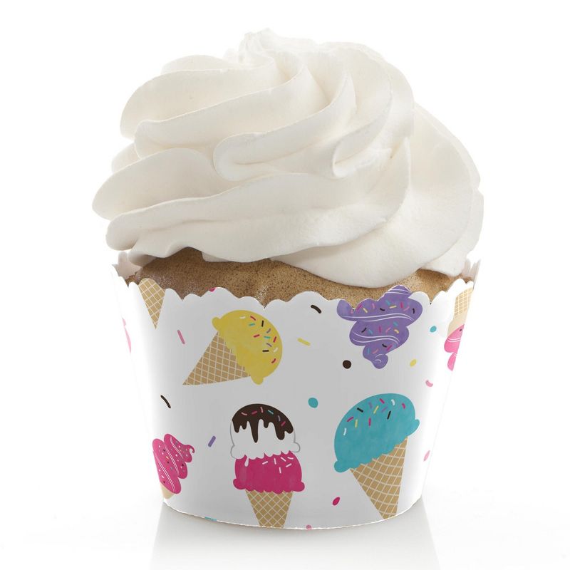 Big Dot of Happiness Scoop Up the Fun - Ice Cream - Sprinkles Party Decorations - Party Cupcake Wrappers - Set of 12, 1 of 5