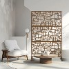 CAVINAS Patio Decorative Screen Metal Fence Privacy Screen with Hollow Rectangular Pattern for Outside and Garden, 76" H×48" W - 2 of 4