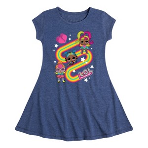 Girls' - LOL Surprise! - Glow Grrrl, Neon QT, & Beats Babe Fit & Flair Cap Sleeve Dress - 1 of 2