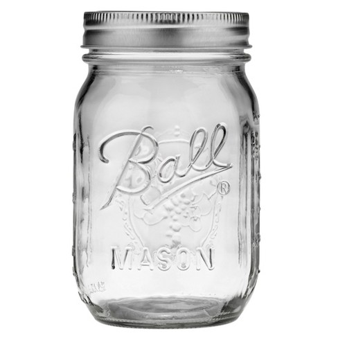 Pint Size Ball Regular Mouth Mason Jars with Lids and Bands 16 oz 12 Count 