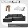 108" Sectional Couches, L-Shaped Corduroy Fabric Upholstered Modular Sectional Couches with Chaise - 4 of 4