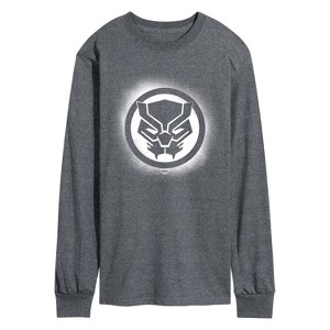 Men's - Marvel - Black Panther Spray Paint Logo Long Sleeve Graphic T-Shirt - 1 of 3