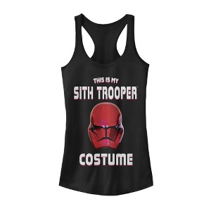 Juniors Womens Star Wars: The Rise of Skywalker Halloween Sith Trooper Costume Racerback Tank Top - 1 of 4