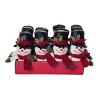 Transpac Set of 12 Fabric Snowman Ornaments with Embroidery Decorative Objects Made of Durable Polyester - 2 of 3