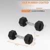 Gulches Hexagonal Rubber Dumbbells with Non-Slip Grip, Durable Space-Saving for Home Gym Strength Training - 2 of 4