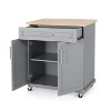 NicBex 32Inch Rolling Kitchen Island with 1 Drawer and 2 Door Cabinet,Mobile Kitchen Island Cart with Towel Holder - 4 of 4
