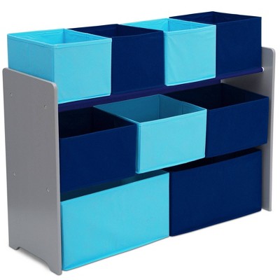 Delta Children Kids' Toy Storage Organizer with 12 Plastic Bins - Gray/Blue