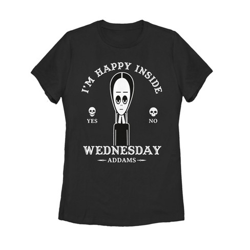 Women's Addams Family Wednesday Happy Ouija Board T-Shirt - Black - Medium
