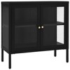 vidaXL Sideboard Black 27.6 in.x13.8 in.x27.6 in. Steel and Glass - 2 of 4