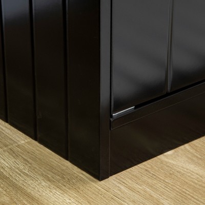 Black Elevated Dog Bowls with Storage Cabinet and Stainless Steel Bowls