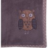 Bacati - Owls Grey with Grey Border Embroidered Baby Plush Blanket - 3 of 4