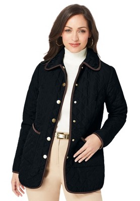 Jessica London Women's Plus Size Snap-Front Quilted Coat